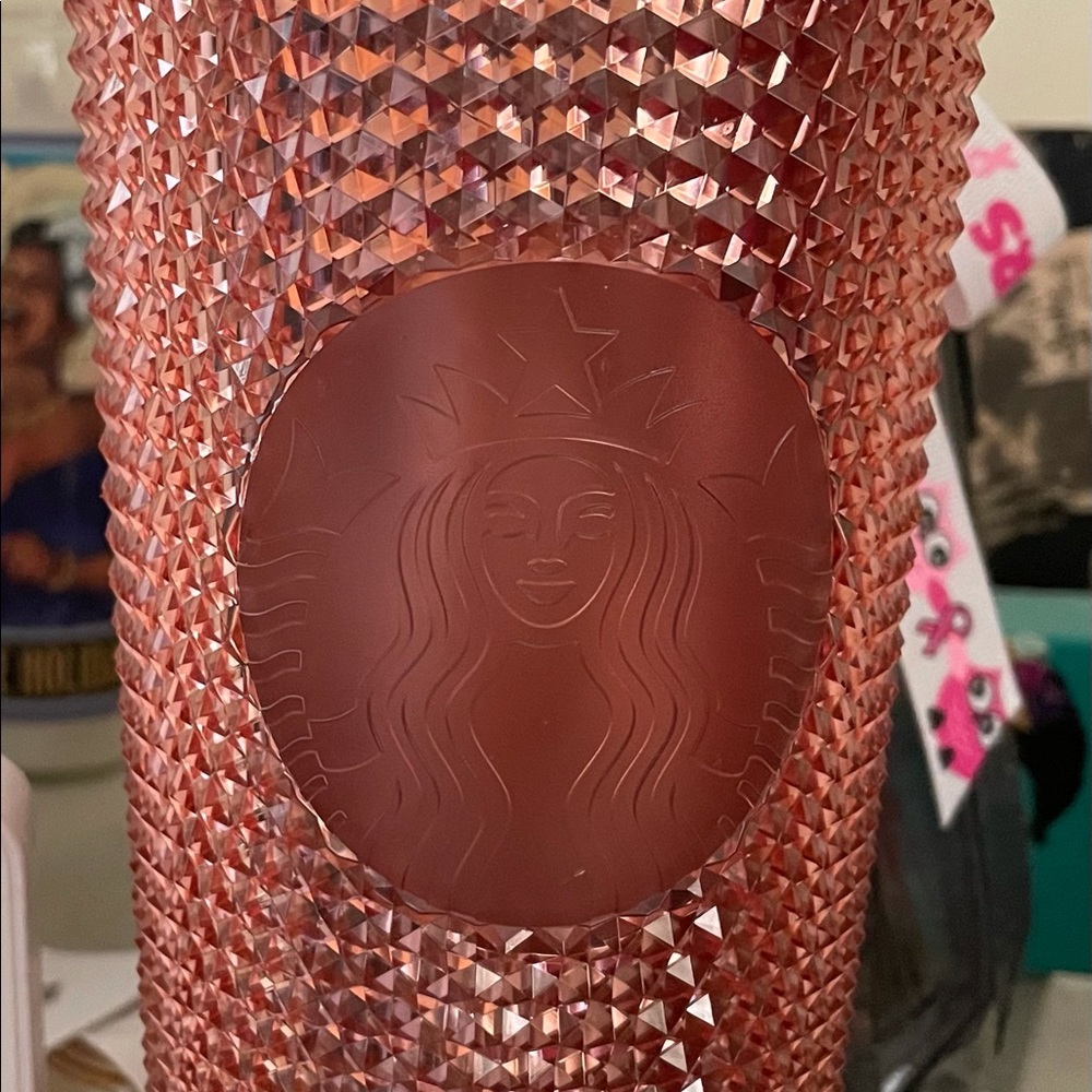 Starbucks rose gold studded tumbler